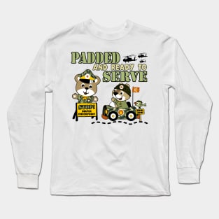 PADDED AND READY TO SERVE ABDL Baby Bear Military Long Sleeve T-Shirt